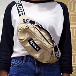 BEIGE SUPREME LOGO WAIST BAG/FANNY PACK/POUCH OVER SHOULDER SLING BAG